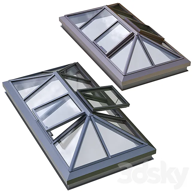 skylight dormer skylight second light on a flat roof 3D Model