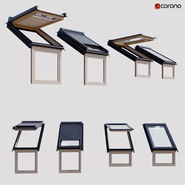 Skylights set 3D Model Skylights set 3D Model