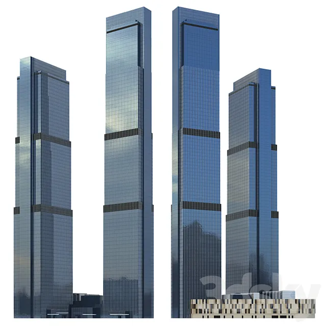 Skyscraper of the Neva Tower (Neva Towers Moscow-city). 3D Model