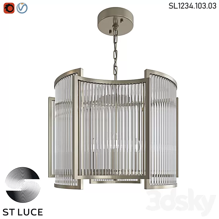 SL1234.103.03 Pendant chandelier ST-Luce Nickel/Transparent OM 3D Model SL1234.103.03 Pendant chandelier ST-Luce Nickel/Transparent OM 3D Model