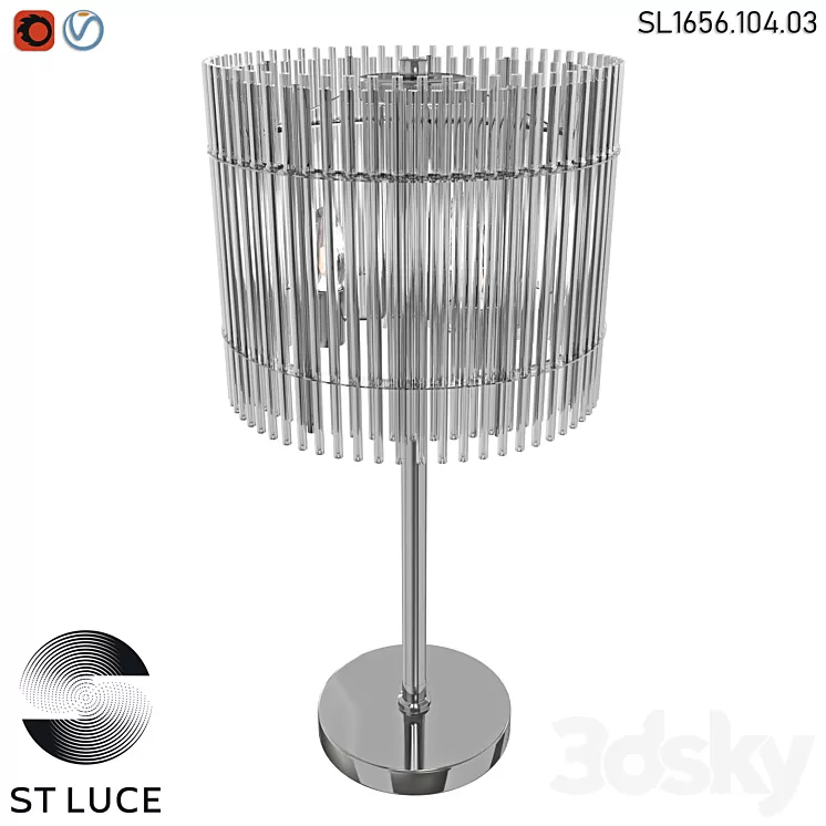SL1656.104.03 Bedside lamp ST-Luce Nickel/Clear OM 3D Model SL1656.104.03 Bedside lamp ST-Luce Nickel/Clear OM 3D Model