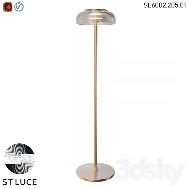 SL6002.205.01 Floor lamp ST-Luce Gold_Amber LED OM 3D Model SL6002.205.01 Floor lamp ST-Luce Gold_Amber LED OM 3D Model