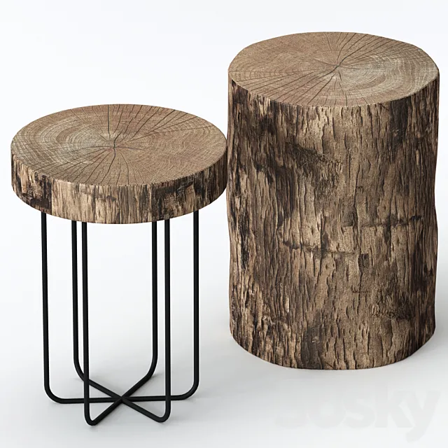 Slab coffee tables 3D Model