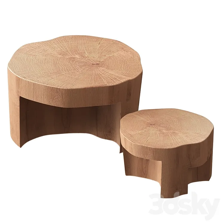 Slab coffee tables 3D Model Free Download