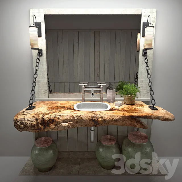 Slab sink loft bath 3DModel Slab sink loft bath 3DModel
