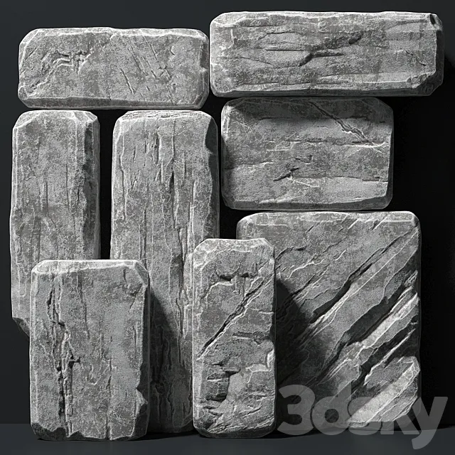 Slab stone rock big n1 3D Model Slab stone rock big n1 3D Model