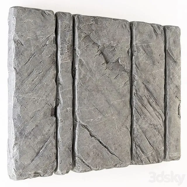 Slab stone wall n2 3D Model
