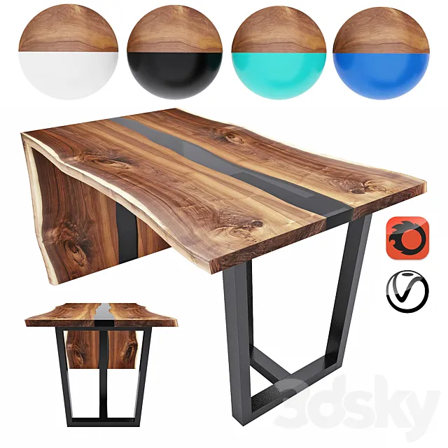 Slab table – river number 2 3D Model Slab table – river number 2 3D Model