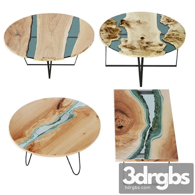 Slab Tables Set River 3D Model Download Slab Tables Set River 3D Model Download