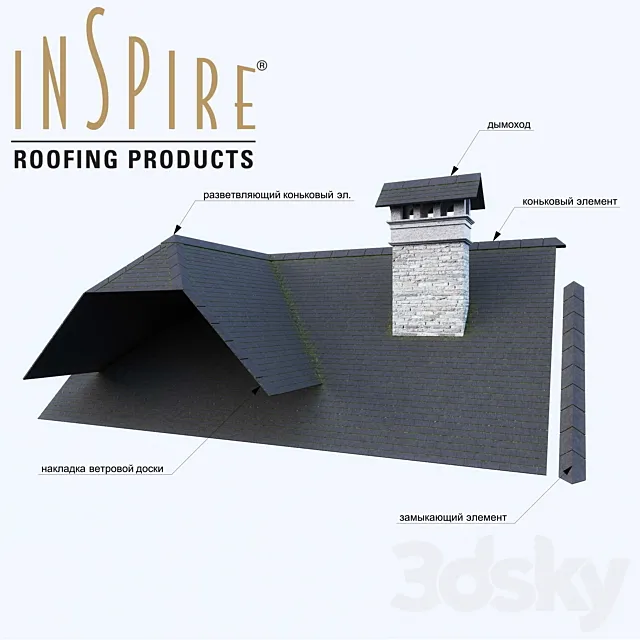 Slate roof inspire 3D Model