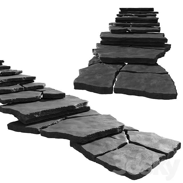 Slate staircase 3D Model Slate staircase 3D Model