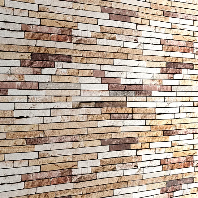 Slate stone wall slate stone stone wall wild stone 3D Model