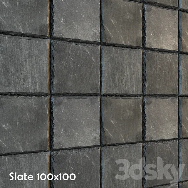 Slate with crushed edge 3DModel