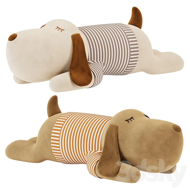 Sleep Dog Plush 3D Model