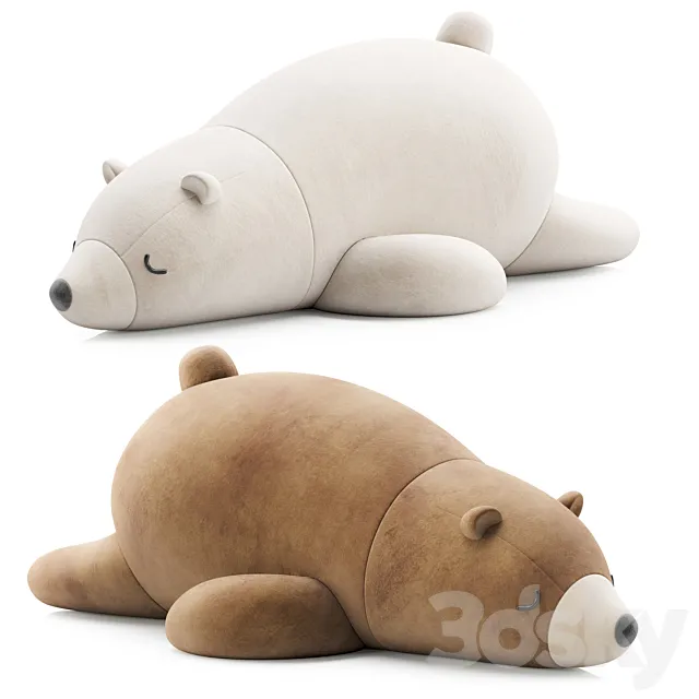 Sleeping Polar Bear 3D Model