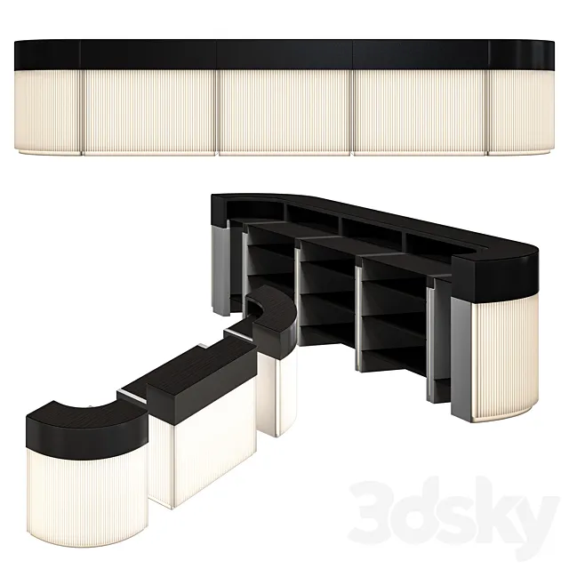 Slide CORDIALE bar counter 3D Model