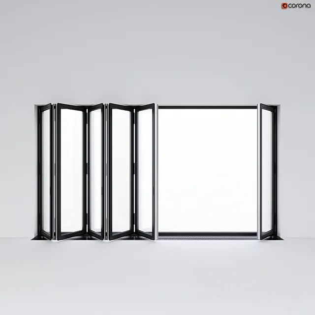 Sliding aluminum window accordion (door) 3D Model