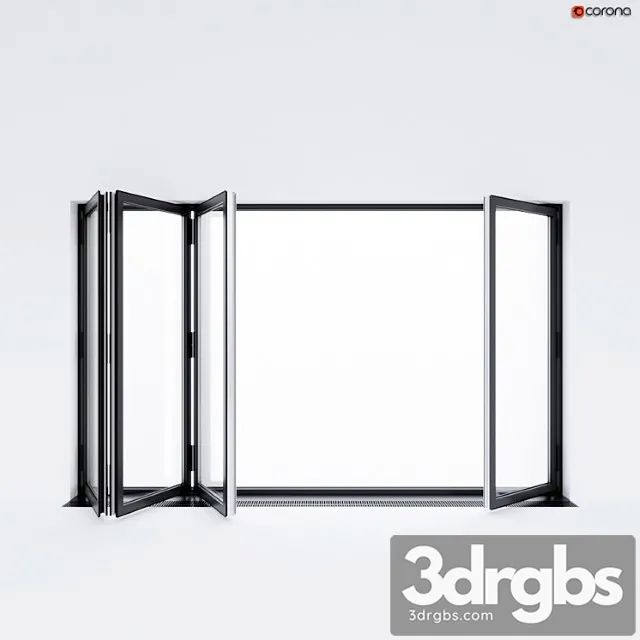 Sliding aluminum window accordion (door) 3D Model Download