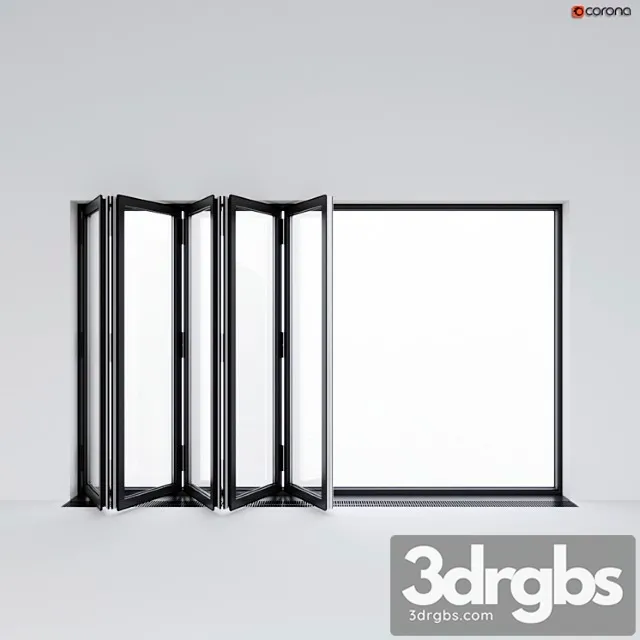 Sliding aluminum window accordion (door)_1 3D Model Download