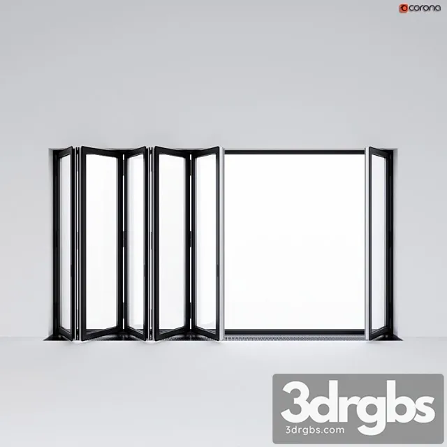 Sliding aluminum window accordion (door)_2 3D Model Download