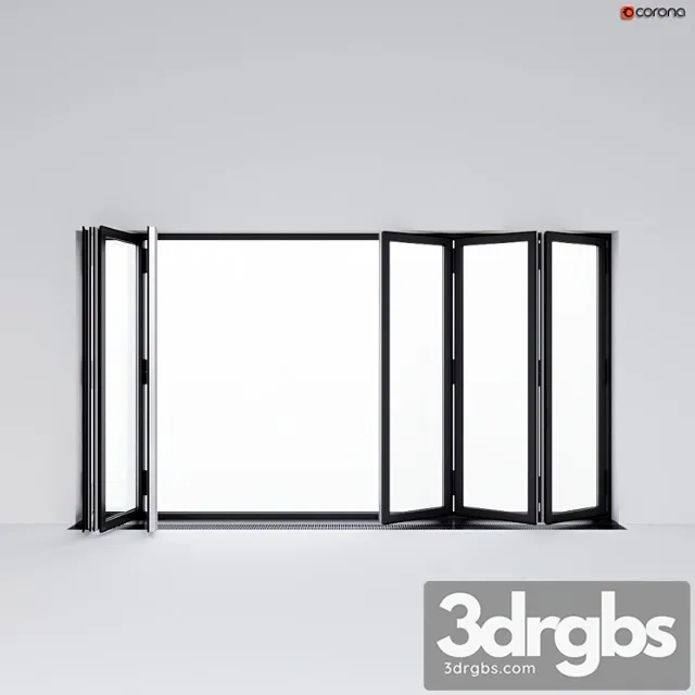 Sliding aluminum window accordion (door)_3 3D Model Download