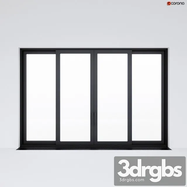 Sliding aluminum window (door) 2 3D Model Download