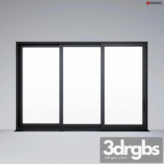 Sliding aluminum window (door 3D Model Download