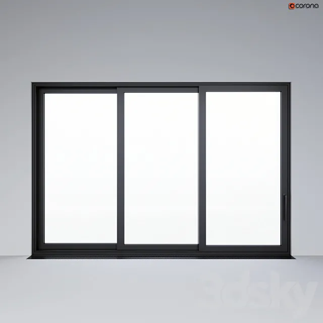 Sliding aluminum window (door 3D Model
