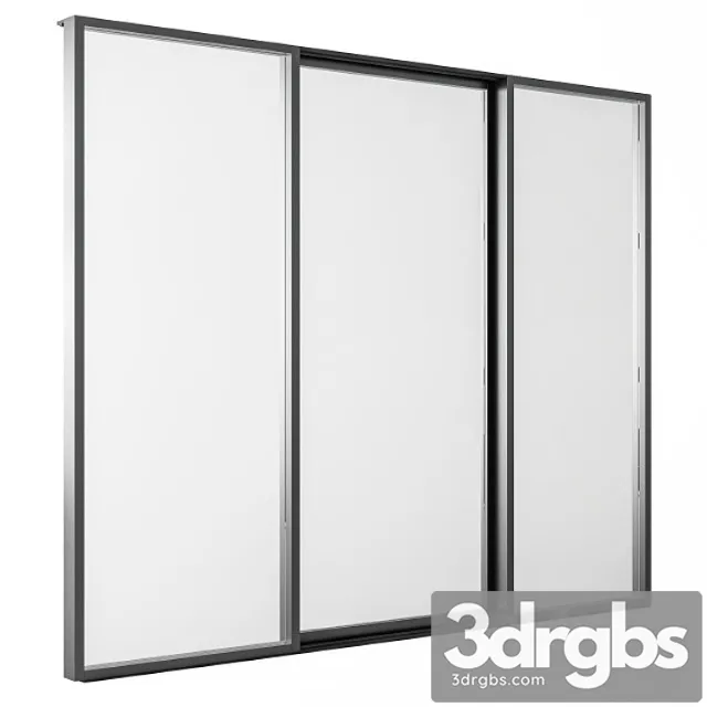 Sliding Black Metal Window Modern Windows Set 05 3D Model Download