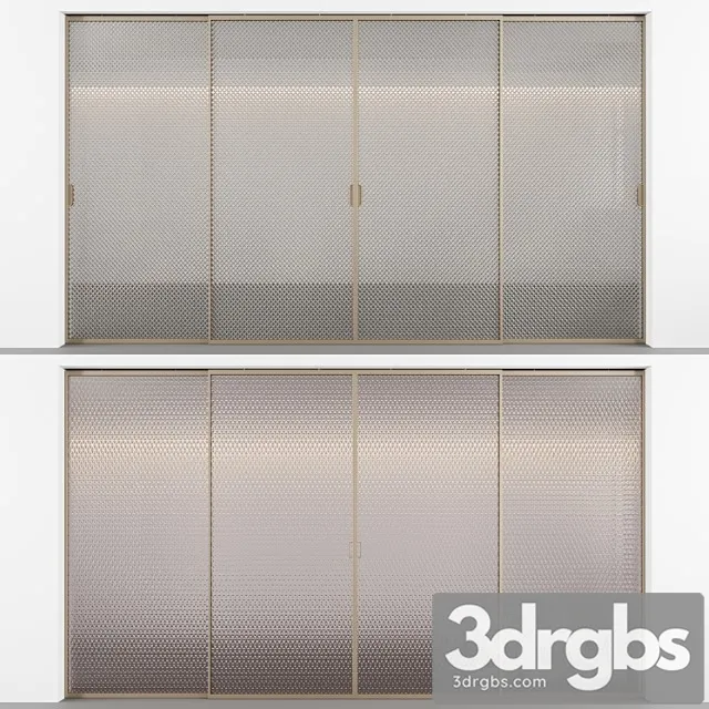 Sliding Doors with Embossed Glass No 3 3D Model Download