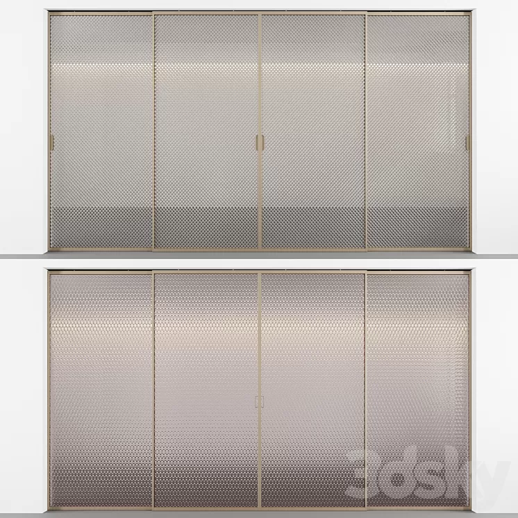 Sliding doors with embossed glass No. 3 3D Model