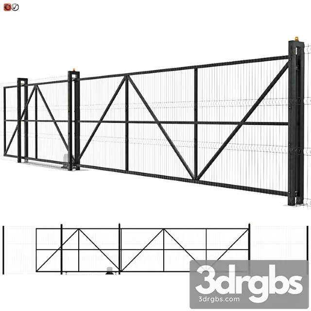 Sliding industrial mesh gates 3D Model Download Sliding industrial mesh gates 3D Model Download