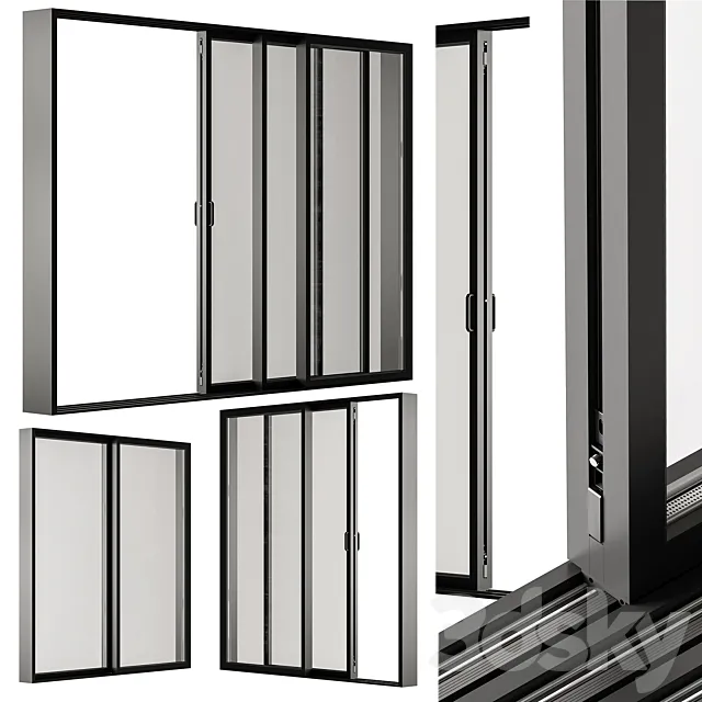 Sliding Metal Window – Windows Set 20 3D Model
