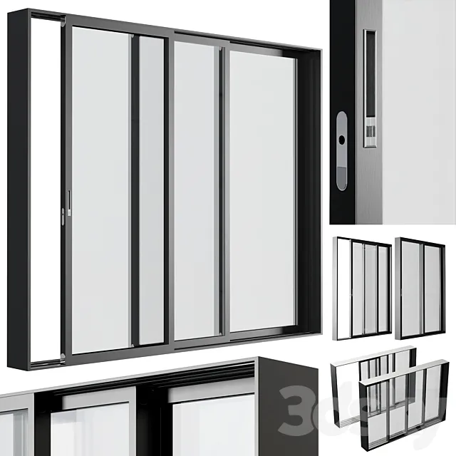 sliding Metal Windows – Doors 03 3D Model