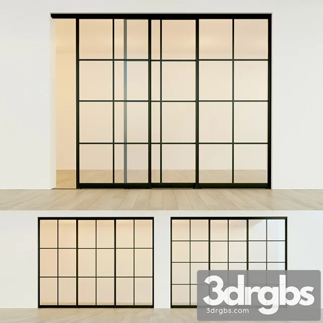 Sliding partition door 15 3D Model Download