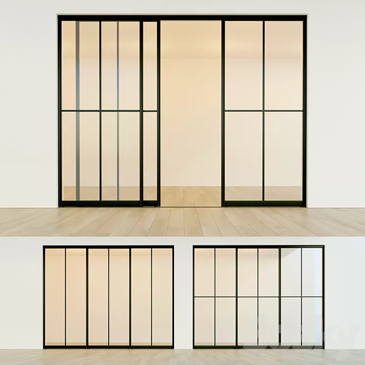 Sliding partition door 16 3D Model
