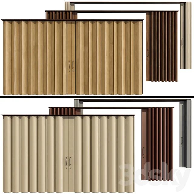 Sliding Partition made of wood and PVC 3D Model