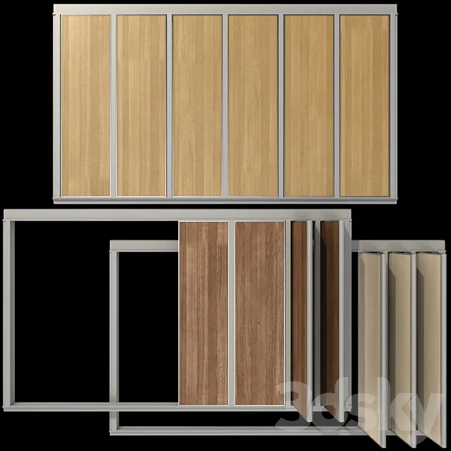 Sliding Partition Walls _ Wood Sliding Partition Walls 3D Model