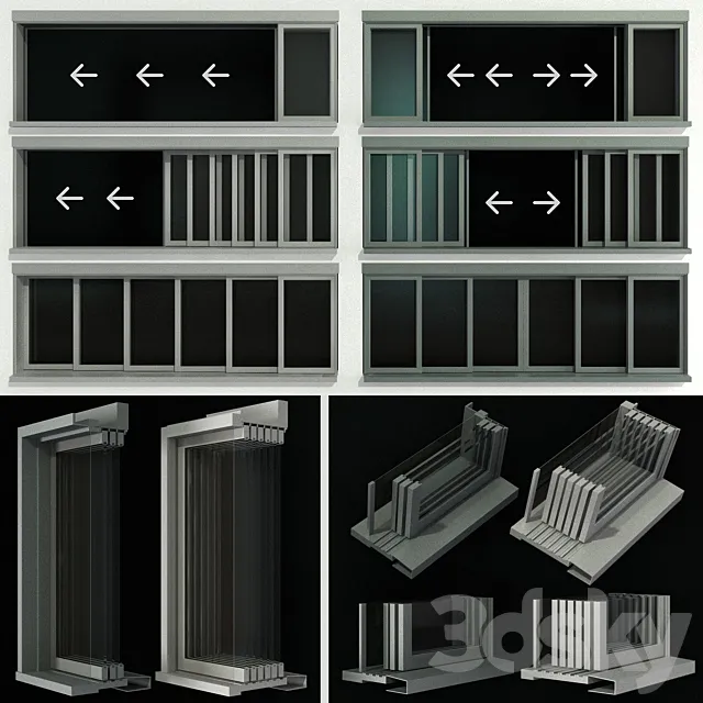 Sliding Stained Glass Doors _ Stained Glass Doors 3D Model