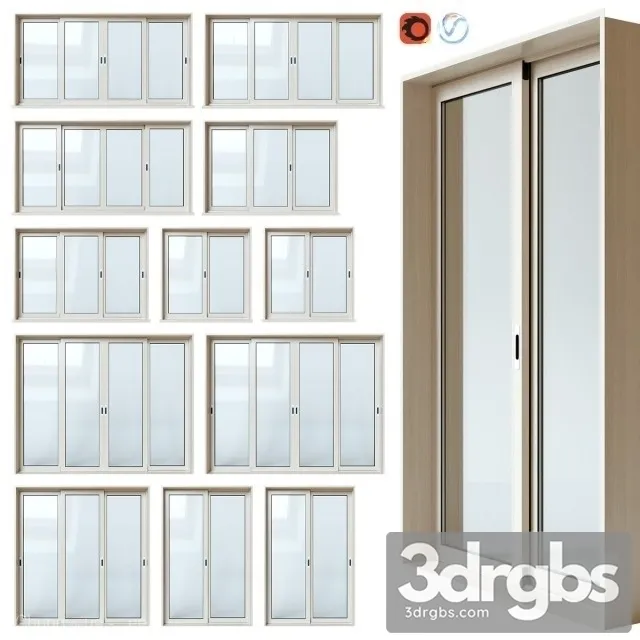 Sliding Windows Door 3D Model Download