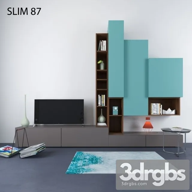 Slim Display Wardrobe 3D Model Download