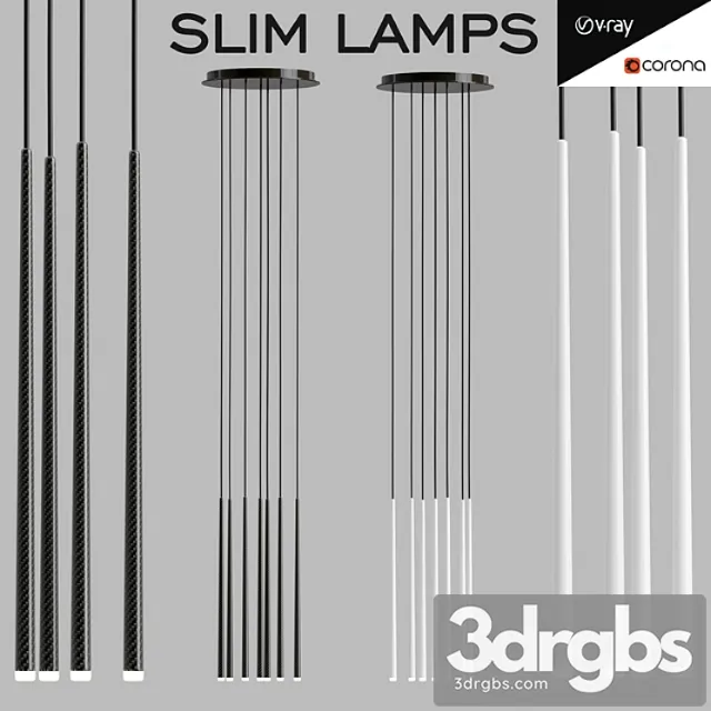 Slim lamps 3D Model Download