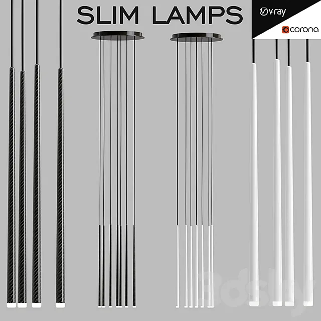 Slim lamps 3D Model
