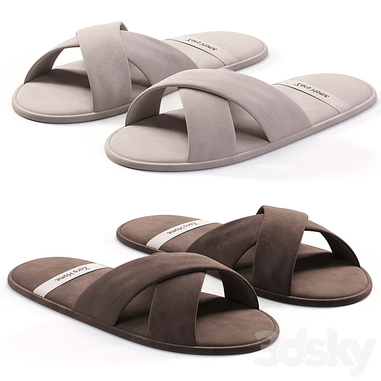 Slippers with open toe 3D Model Free Download