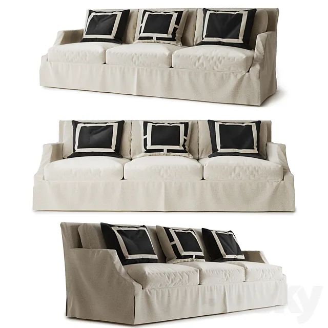 SLOAN TRACK ARM SKIRTED SOFA 3DModel