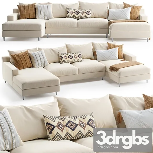 Sloan u-sectional sofa 2 3D Model Download
