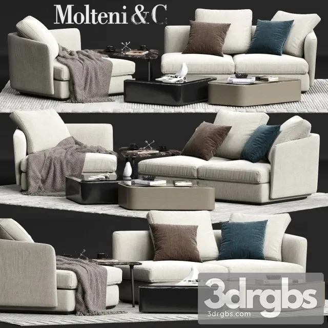 Sloane Sofa Set 3D Model Download
