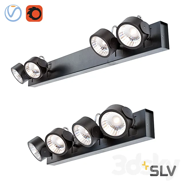 SLV Kalu Led Black 147630 147650. set 2 3D Model