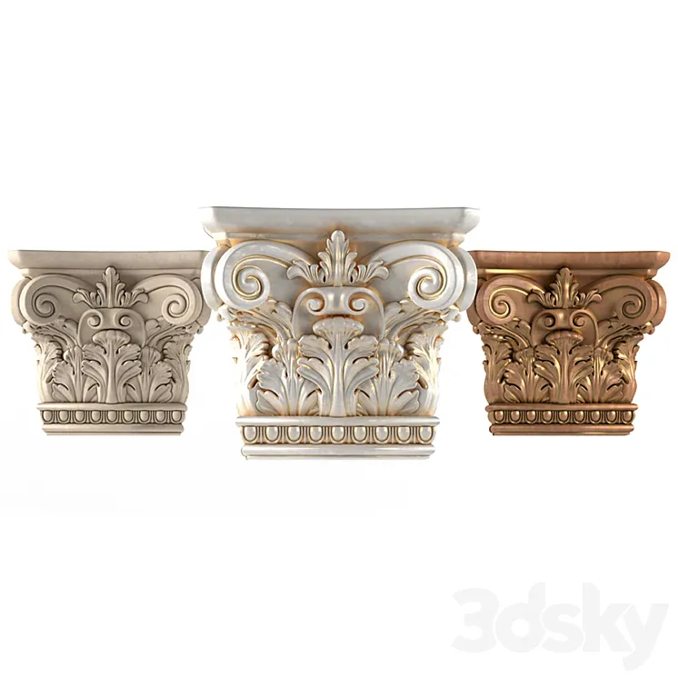 Small capital. Column capital 3D Model Free Download Small capital. Column capital 3D Model Free Download