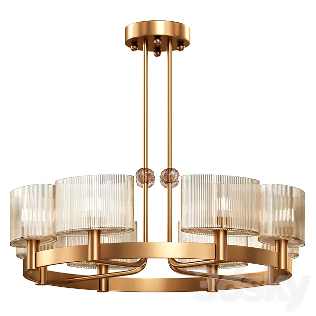Small chandelier Chicago matte gold 3D Model Small chandelier Chicago matte gold 3D Model